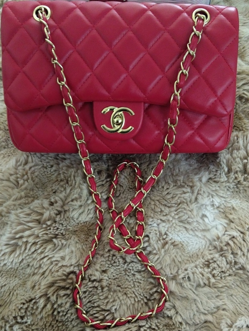 Red Leather Handbag - Picture 3 of 15